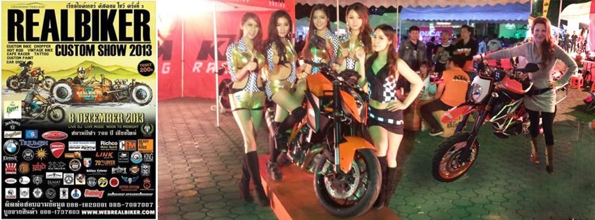 a poster for a motorcycle event with ladies