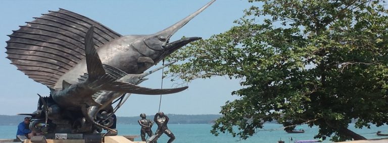 Ao Nang & Island Tour - 10 years in Thailand, never seen an Island! 4 a large swordfish bronze statue. Ao Nang