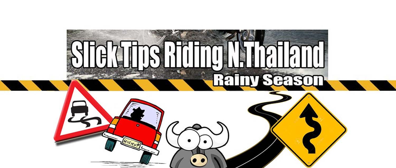 Riding a motorcycle in the rain in Thailand Guide.