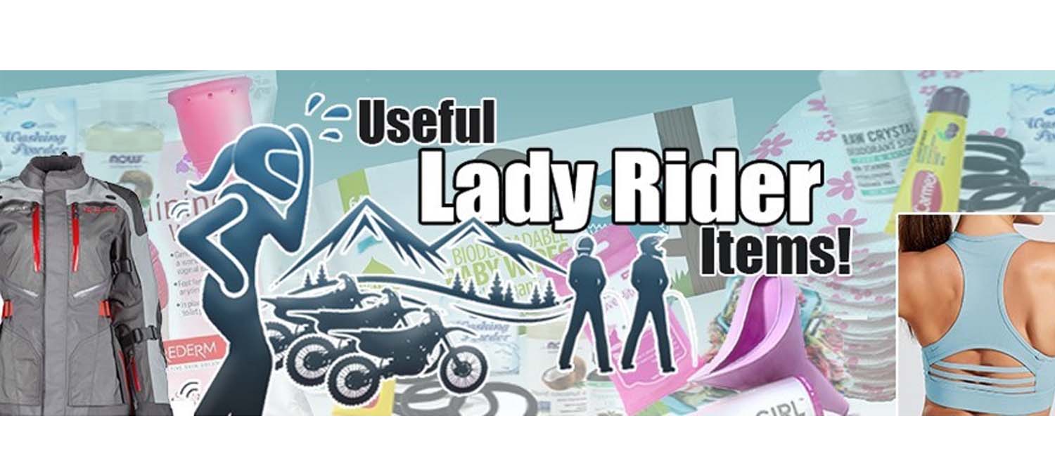 a banner showing useful items for female motorcycle riders